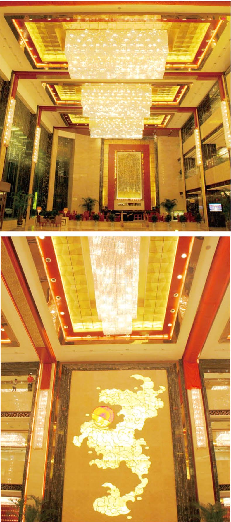 别墅,酒店工程非标大型水晶灯定制样板