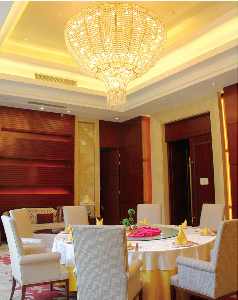 会所,复式楼工程非标大型水晶灯定制样板